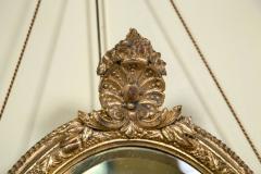 Pair 19th C Mirror Oval Sconces Giltwood Design With Two Candle On Each Mirror - 2934472