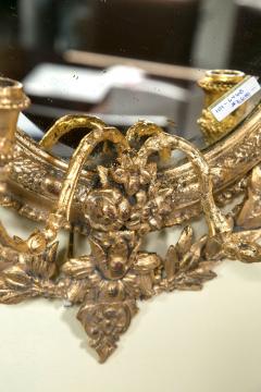 Pair 19th C Mirror Oval Sconces Giltwood Design With Two Candle On Each Mirror - 2934475