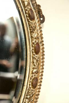 Pair 19th C Mirror Oval Sconces Giltwood Design With Two Candle On Each Mirror - 2934477