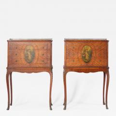 Pair 19th Century Adams Style Satinwood Tables Chests - 1574867