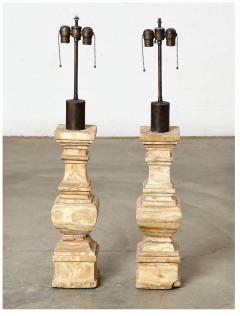 Pair 19th Century Alabaster Baluster Lamps - 3036955