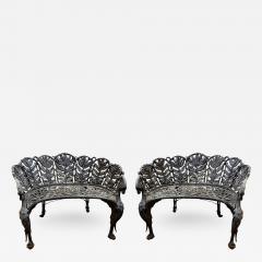 Pair 19th Century English Cast Iron Garden Benches - 2333028