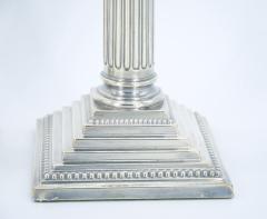 Pair 19th Century English Silverplate Neoclassical Column Form Candlesticks - 3167086