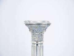 Pair 19th Century English Silverplate Neoclassical Column Form Candlesticks - 3167090