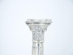 Pair 19th Century English Silverplate Neoclassical Column Form Candlesticks - 3167091