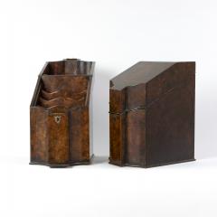 Pair 19th Century Faux Burl Painted Knife Boxes Fitted as Stationery Boxes  - 2180398