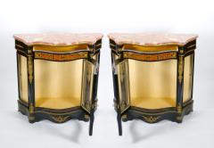 Pair 19th Century French Napoleon III Boulle Marquetry Ebonized Side Cabinets - 3329009