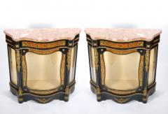 Pair 19th Century French Napoleon III Boulle Marquetry Ebonized Side Cabinets - 3329010