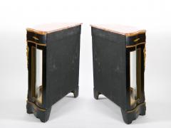 Pair 19th Century French Napoleon III Boulle Marquetry Ebonized Side Cabinets - 3329011