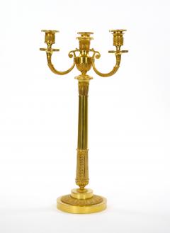 Pair 19th Century Italian Gilt Bronze Four Light Candelabra Engraved Details - 4706265