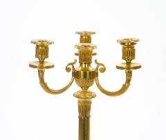 Pair 19th Century Italian Gilt Bronze Four Light Candelabra Engraved Details - 4706266
