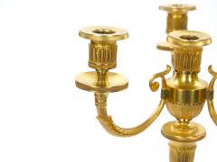 Pair 19th Century Italian Gilt Bronze Four Light Candelabra Engraved Details - 4706268