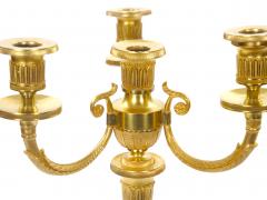 Pair 19th Century Italian Gilt Bronze Four Light Candelabra Engraved Details - 4706269