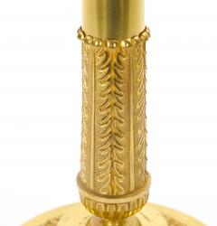Pair 19th Century Italian Gilt Bronze Four Light Candelabra Engraved Details - 4706272