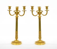 Pair 19th Century Italian Gilt Bronze Four Light Candelabra Engraved Details - 4706274