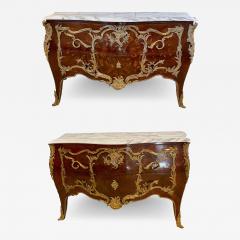 Pair 19th Century King and Queen Compatible Marble Top Commodes or Chest - 2988369