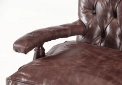 Pair 19th Century Napolean III Tufted Leather Armchairs - 2338771