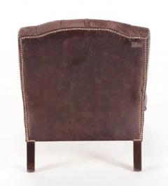 Pair 19th Century Napolean III Tufted Leather Armchairs - 2338774