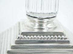 Pair 19th Century Portuguese Silverplated and Glass Column Form Candlesticks - 3168742
