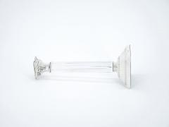 Pair 19th Century Portuguese Silverplated and Glass Column Form Candlesticks - 3168743