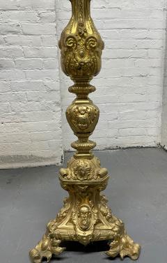 Pair 19th Century Tall Brass Italian Pricket Sticks - 2427552