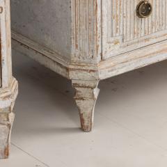 Pair 19th c Swedish Gustavian Painted Bedside Commodes with Reeded Drawers - 4505536
