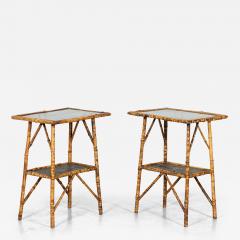 Pair 19thC English Bamboo Laquered Tables - 3141664