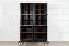 Pair 19thC English Ebonised Pine Glazed Housekeepers Cupboards - 4470346