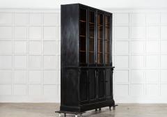 Pair 19thC English Ebonised Pine Glazed Housekeepers Cupboards - 4470348