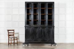 Pair 19thC English Ebonised Pine Glazed Housekeepers Cupboards - 4470349