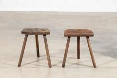 Pair 19thC English Elm Cutler Stools - 4393878