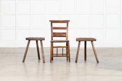 Pair 19thC English Elm Cutler Stools - 4393879
