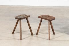 Pair 19thC English Elm Cutler Stools - 4393880