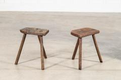 Pair 19thC English Elm Cutler Stools - 4393883