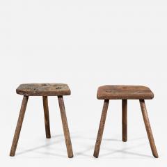 Pair 19thC English Elm Cutler Stools - 4394020