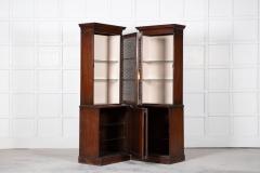 Pair 19thC English Mahogany Glazed Cabinets - 2665214