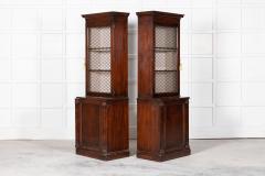 Pair 19thC English Mahogany Glazed Cabinets - 2665217