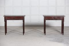 Pair 19thC English Vernacular Faux Rosewood Pine Side Tables - 2701294