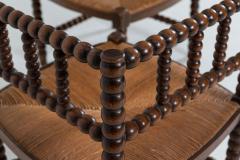 Pair 19thC French Bobbin Rattan Corner Chairs - 2095475