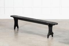 Pair 19thC French Oak Pine Ebonised Benches - 3905032