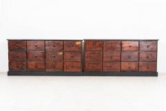 Pair 19thC French Printers Drawers - 2393592