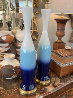 Pair 60s Italian Glazed Bottle form Ceramic Lamps - 3977545
