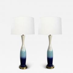 Pair 60s Italian Glazed Bottle form Ceramic Lamps - 3980716