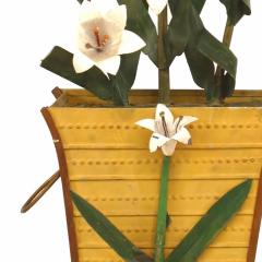 Pair American Art Moderne Tole Baskets With Lillies - 3207208