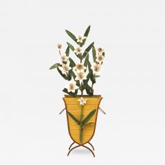 Pair American Art Moderne Tole Baskets With Lillies - 3223751