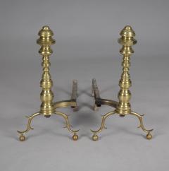 Pair American Brass Andirons - 4420203