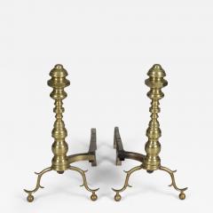 Pair American Brass Andirons - 4434564