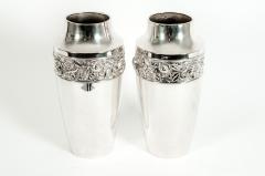 Pair Antique English Silver Plated Vases - 1130335