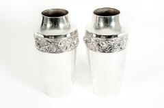 Pair Antique English Silver Plated Vases - 1130340