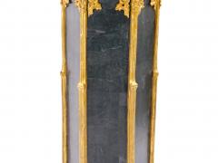 Pair Antique French Napoleon III Marble Ebonized Gilt Wooden Pedestals - 3302809